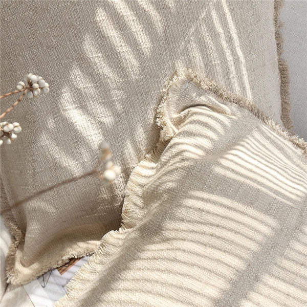 24x24 in Vintage Linen Cotton Blend Throw Pillow Covers Sofa Bed Cushion Covers
