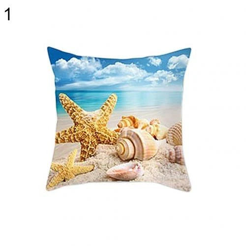 Sea Beach Star Fish Seashell Throw Pillow Case Cushion Cover Sofa Bed Car Decor