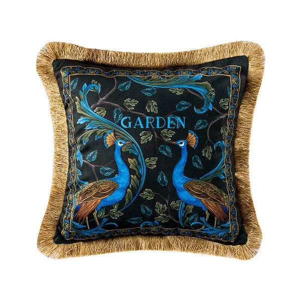 Luxury 18x18in Royal Peacock Velvet Throw Pillow Covers Sofa Bed Cushion Covers