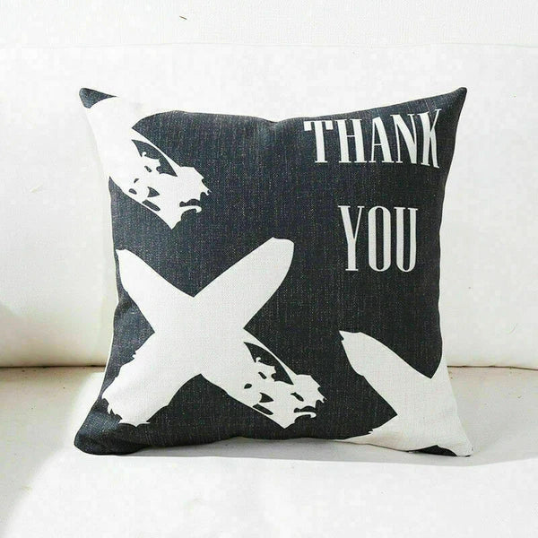 Decor Cushion Pillow White Case Love Home  Black Sofa Waist 18"