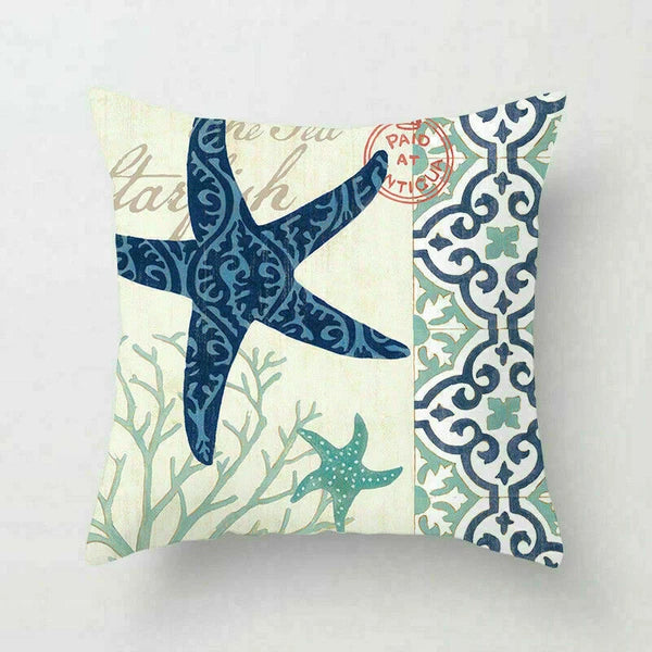 18" Retro Sea Animal Pillow Case Cover Throw Cushion Decor Polyester Sofa Home