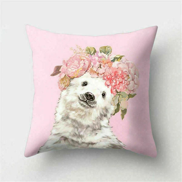 Decor Cushion Pink Throw Cover Case Cute Sofa Cover Animal Home Pillow
