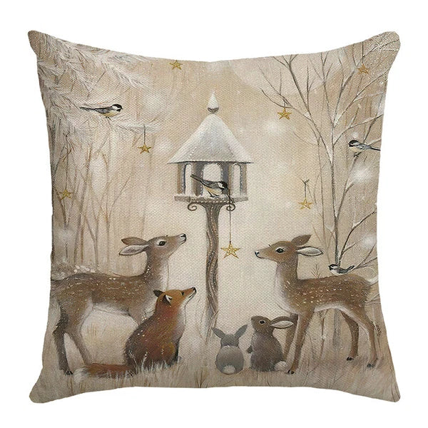 2024 NEW CHRISTMAS NEW YEAR POLYESTER CUSHION COVER PILLOW CASE HOME SOFA DECOR