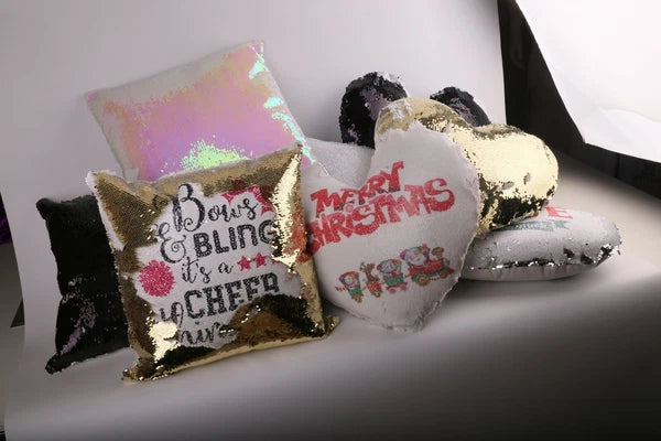 10Pcs Sublimation Blank Reversible Sequin Pillow Case Waist Sofa Cushion Cover