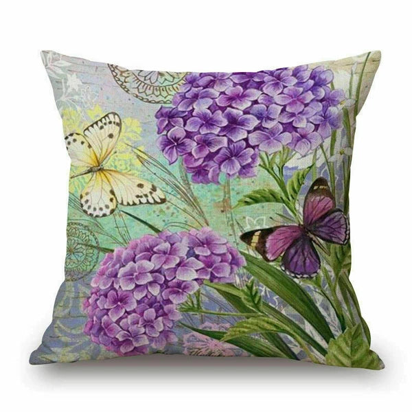 Gift Flower Bed Cushion Retro 18" Sofa Car Waist Pillow Cover Case