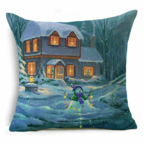 Christmas Sofa Pillow Case Decor Cushion Xmas Home Throw Cover 18"