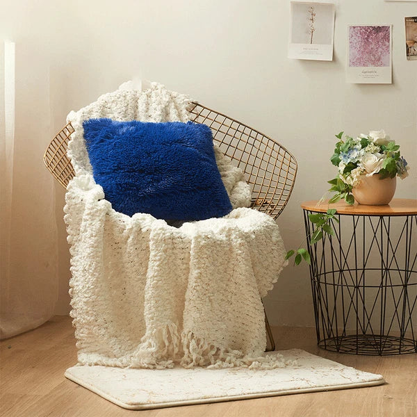 17" Fluffy Faux Fur Shaggy Pillow Case Plush Cushion Cover Sofa Bed Home Decor