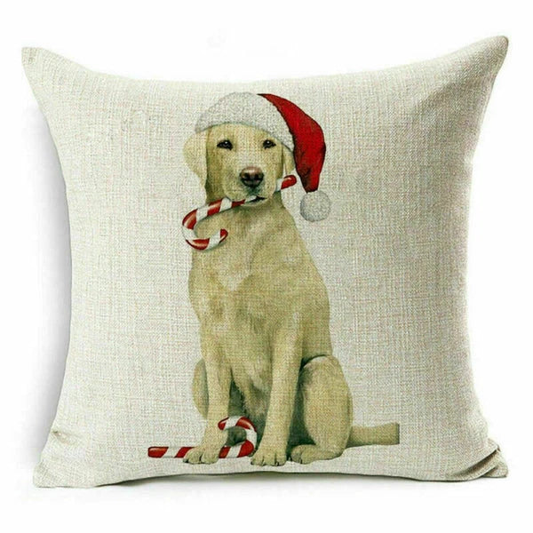 pillow Sofa Cover Reindeer Case Cushion Santa Christmas Throw Dear Claus Dog