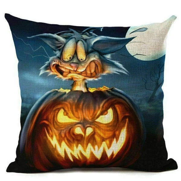 Decor Cushion Hallween Sofa Cover Cover Pumpkin 18"*18" Pillow Pillow Home Case