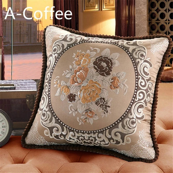 European Luxury Jacquard Throw Pillow Cover Sofa Bed Cushion Case Home Decor