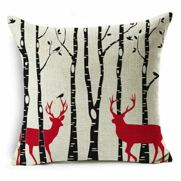pillow Sofa Cover Reindeer Case Cushion Santa Christmas Throw Dear Claus Dog