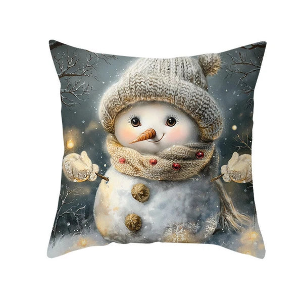 2024 NEW CHRISTMAS NEW YEAR POLYESTER CUSHION COVER PILLOW CASE HOME SOFA DECOR