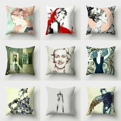 18'' Polyester Abstraction Sofa Pillow Case Cover Throw Waist Cushion Cover