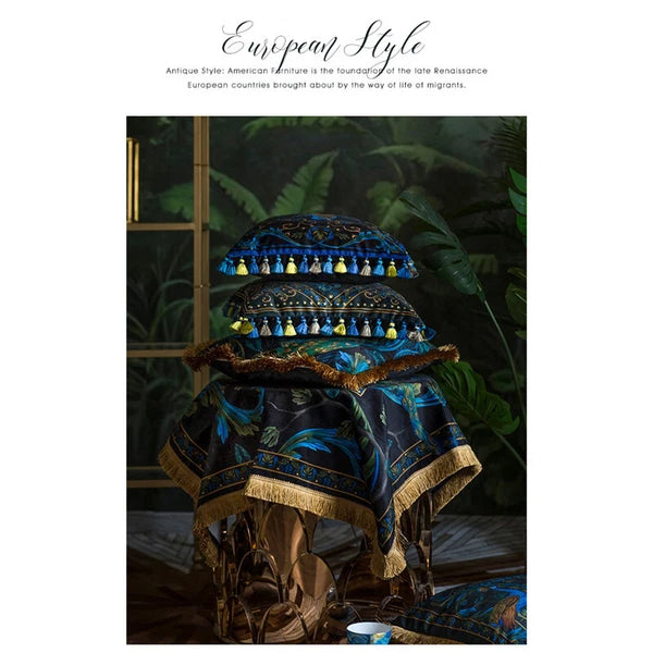 Luxury 18x18in Royal Peacock Velvet Throw Pillow Covers Sofa Bed Cushion Covers