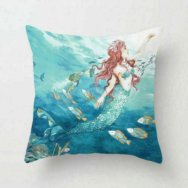 18" Retro Sea Animal Pillow Case Cover Throw Cushion Decor Polyester Sofa Home