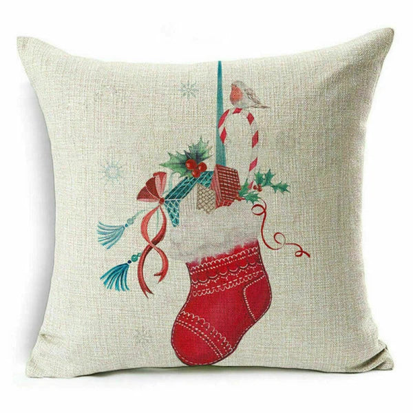 pillow Sofa Cover Reindeer Case Cushion Santa Christmas Throw Dear Claus Dog