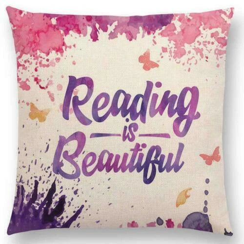 Pillow Series Sofa Letters Cushion Case Books Read Decorative Cover Study Time