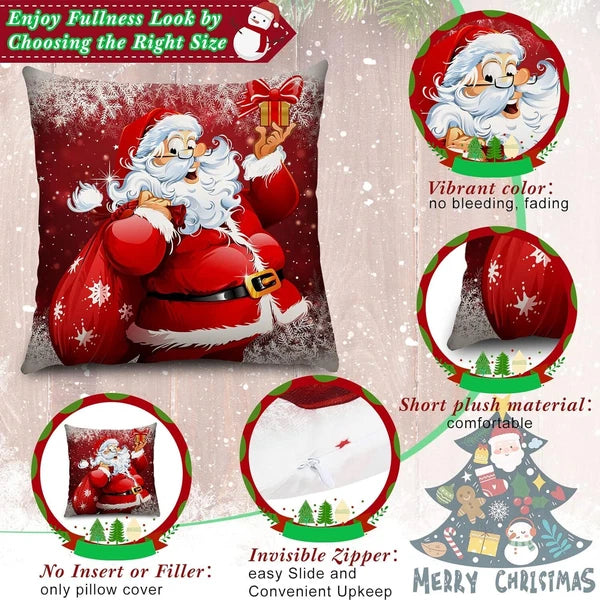 18in Christmas Pillow Case Cover Sofa Pillowcase Cushion Cover Home Decoration