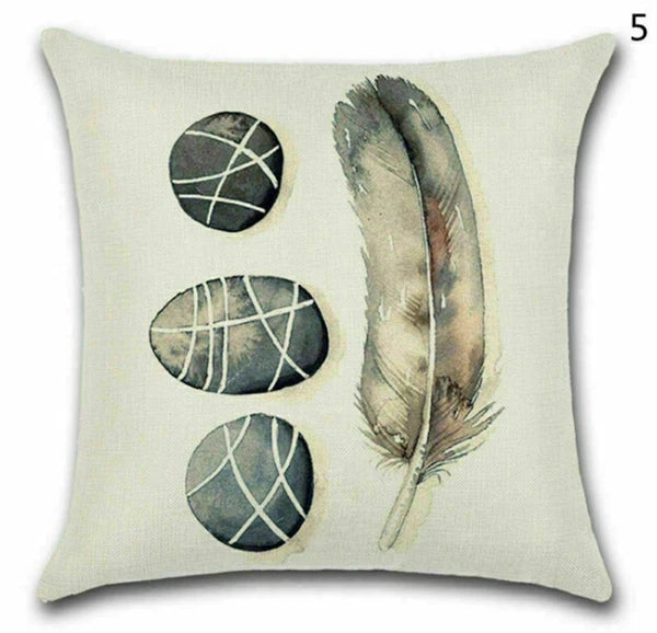 Decor Home Waist Stone Cover Feather Cushion Throw Pillow 18" Sofa Retro