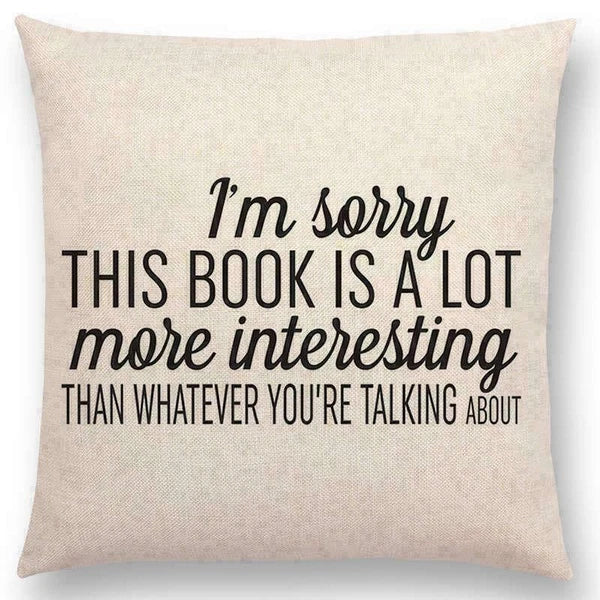 Pillow Series Sofa Letters Cushion Case Books Read Decorative Cover Study Time