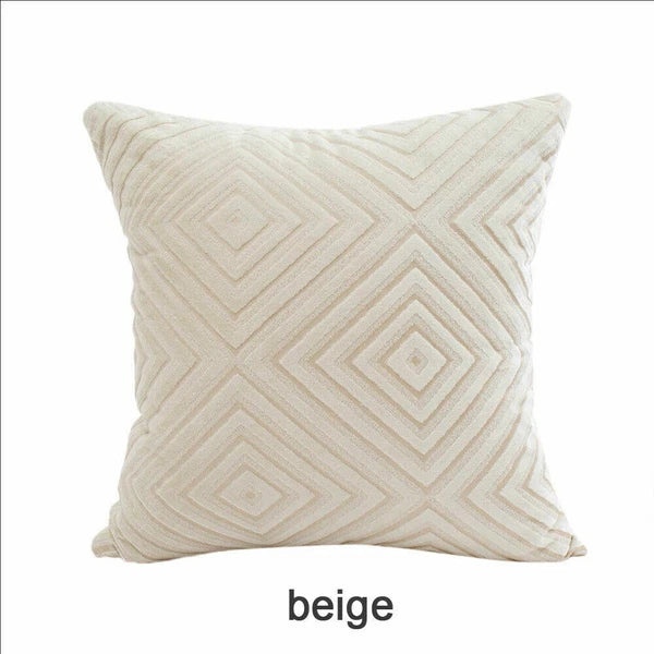 Pillowcase Cushion cover Check pattern Leisure Flocking Home Decoration Sofa #