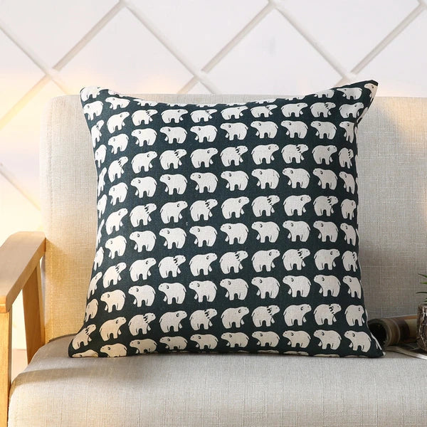 LINEN DOUBLE SIDE SQUARES CUSHION COVER PILLOW CASE HOME SOFA DECOR 18'' X 18''