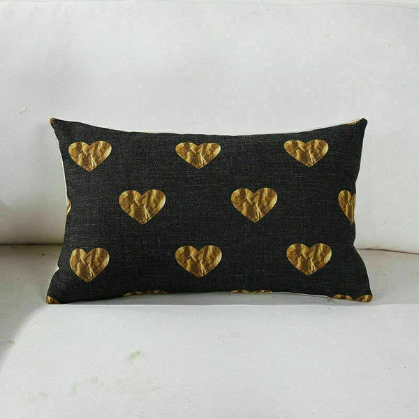 Decor Cushion Pillow White Case Love Home  Black Sofa Waist 18"