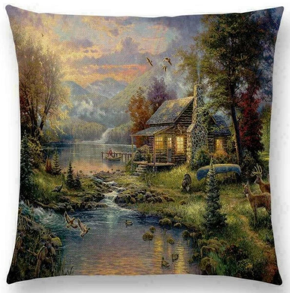 Scenery Country Sofa Decor Pillow Case Throw Cushion Cover Gift
