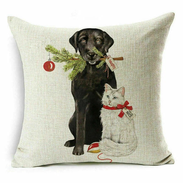 pillow Sofa Cover Reindeer Case Cushion Santa Christmas Throw Dear Claus Dog