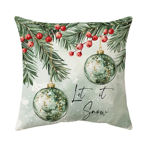 2024 NEW CHRISTMAS NEW YEAR POLYESTER CUSHION COVER PILLOW CASE HOME SOFA DECOR