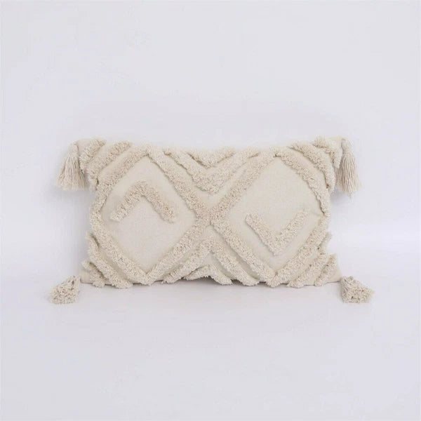 Cushion Cover Moroccan Tufted Tassel Throw Pillow Cover Macrame Pillow Case Sofa