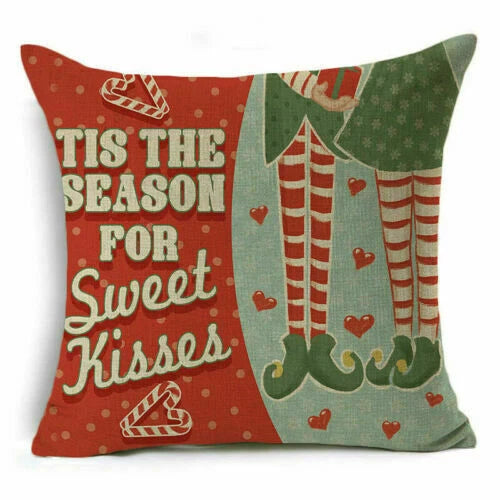 Christmas Sofa Pillow Case Decor Cushion Xmas Home Throw Cover 18"
