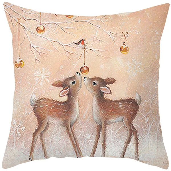 2024 NEW CHRISTMAS NEW YEAR POLYESTER CUSHION COVER PILLOW CASE HOME SOFA DECOR