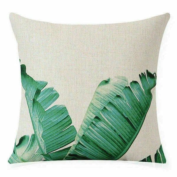 Decor Cushion Sofa Leaf Cover  Waist Home Green Car Case 18"