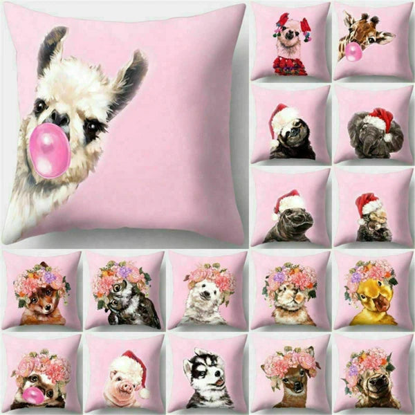 Decor Cushion Pink Throw Cover Case Cute Sofa Cover Animal Home Pillow
