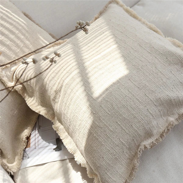 24x24 in Vintage Linen Cotton Blend Throw Pillow Covers Sofa Bed Cushion Covers