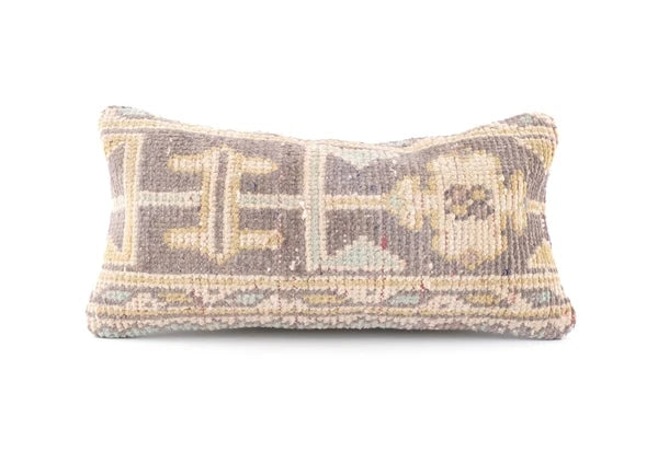 Handwoven Pillow Cover, Turkish Carpet Pillow, Kilim Pillow, 10x20 Pillow Cover