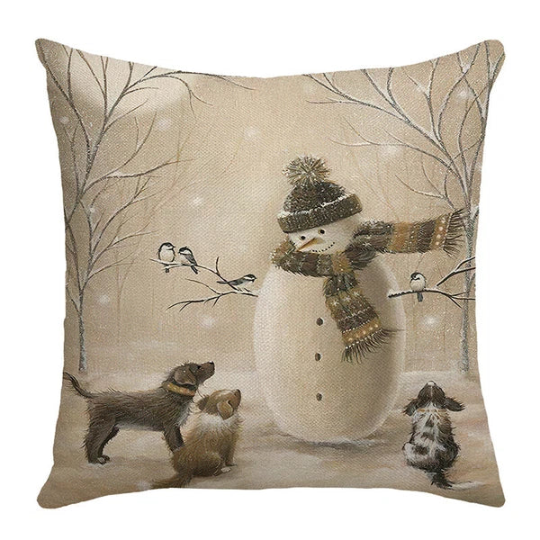 2024 NEW CHRISTMAS NEW YEAR POLYESTER CUSHION COVER PILLOW CASE HOME SOFA DECOR