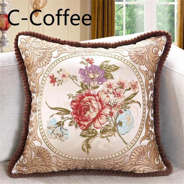 European Luxury Jacquard Throw Pillow Cover Sofa Bed Cushion Case Home Decor