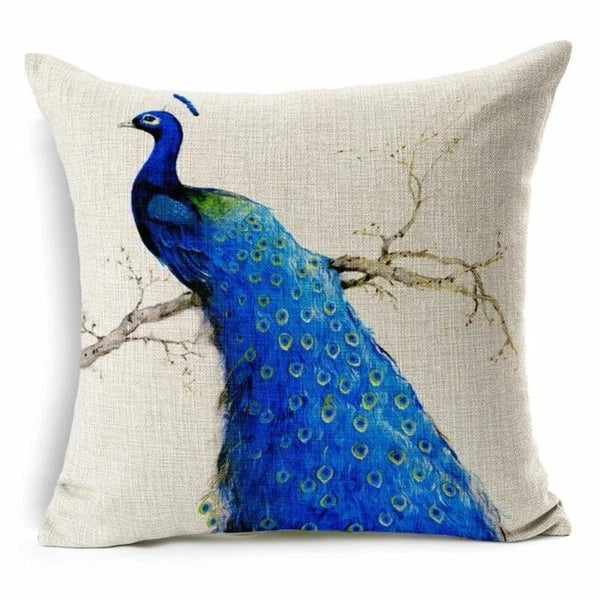 Memory Peacock & Flowers Home Decor Pillow Case Sofa Cushion Cover
