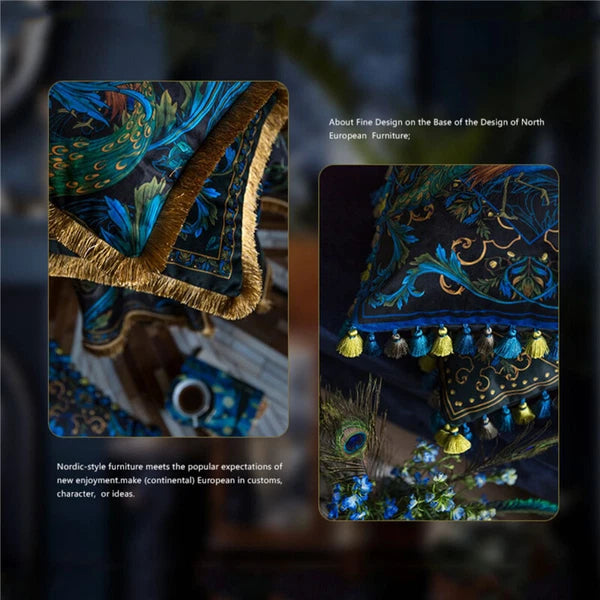 Luxury 18x18in Royal Peacock Velvet Throw Pillow Covers Sofa Bed Cushion Covers