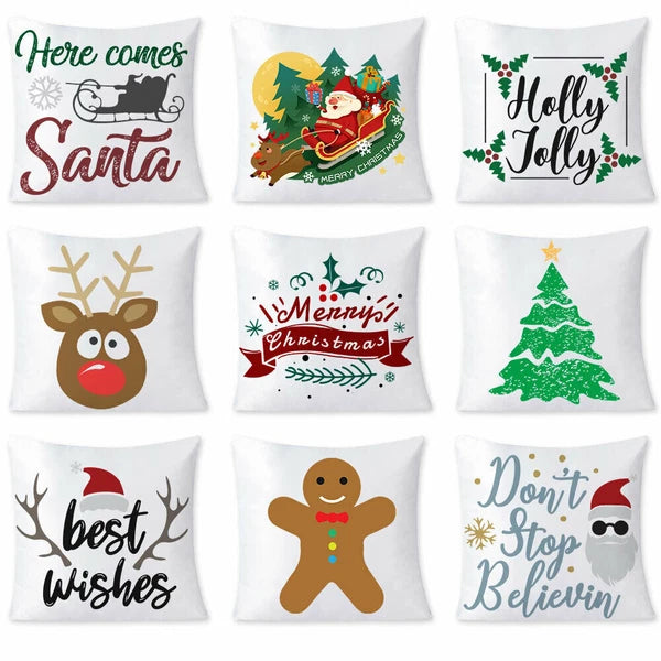 50Pcs 18" White Sublimation Blank Pillow Case DIY Sofa Car Waist Cushion Cover