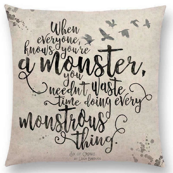 Pillow Series Sofa Letters Cushion Case Books Read Decorative Cover Study Time