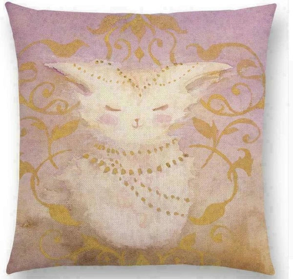 Throw Cushion Decor pillow Linen Case Sofa Fox Cotton Pattern