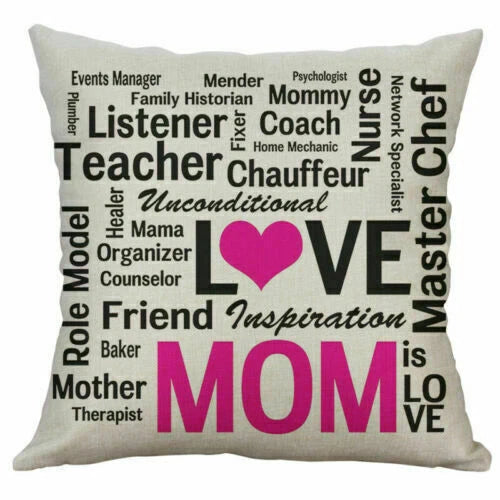 Love Letter Cover Pillow Case Print Home Cushion Cotton 18" Decor Sofa