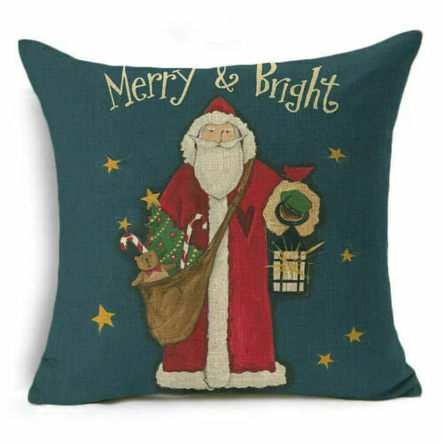 Christmas Sofa Pillow Case Decor Cushion Xmas Home Throw Cover 18"
