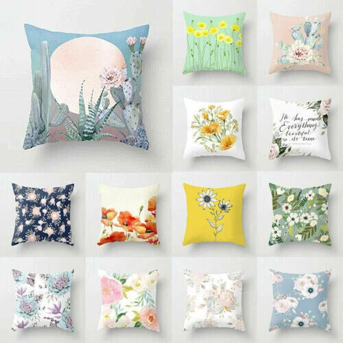 Rustic Flower 18inch Pillow Case Sofa Bed Cushion Cover Home Decor