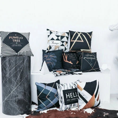 18inch Polyester Geometric Pillow Case Cover Sofa Waist Home Cover Cushion Decor