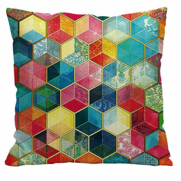 Decor Cushion Office Cover Case Sofa Geometry 18" Home Color