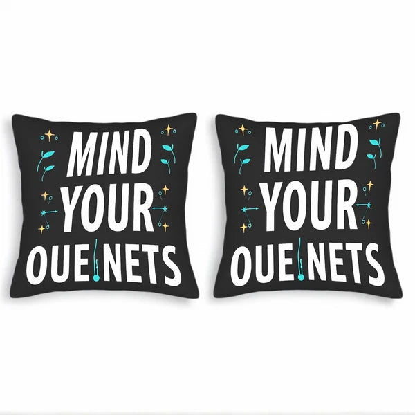 Set of 2 18x18in Throw Pillow Covers - Black Square Cushion Cases